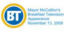 Mayor McCallion's Appearance on Breakfast Television - November 13, 2009