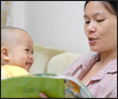 Mother and baby reading