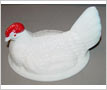 Milk Glass Hen Container