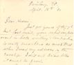 Letter: A. Stuart Molony to Naomi Harris April 15 1901