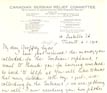 Letter: Canadian Serbian Relief Fund to Geoffrey Sayers