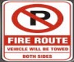 Fire route sign
