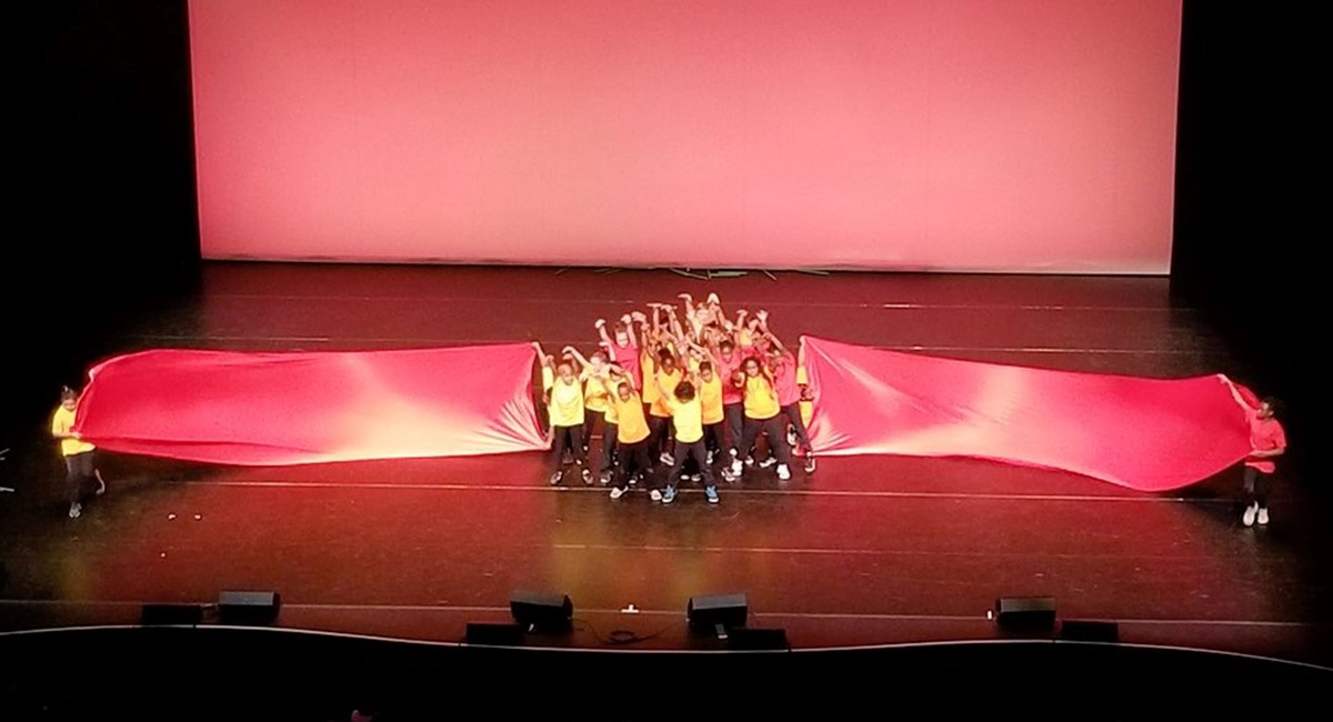 Dancers on the Living Arts Centre stage