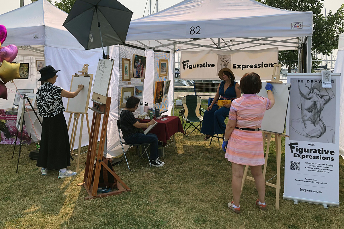 Participants at the Figurative Expressions booth