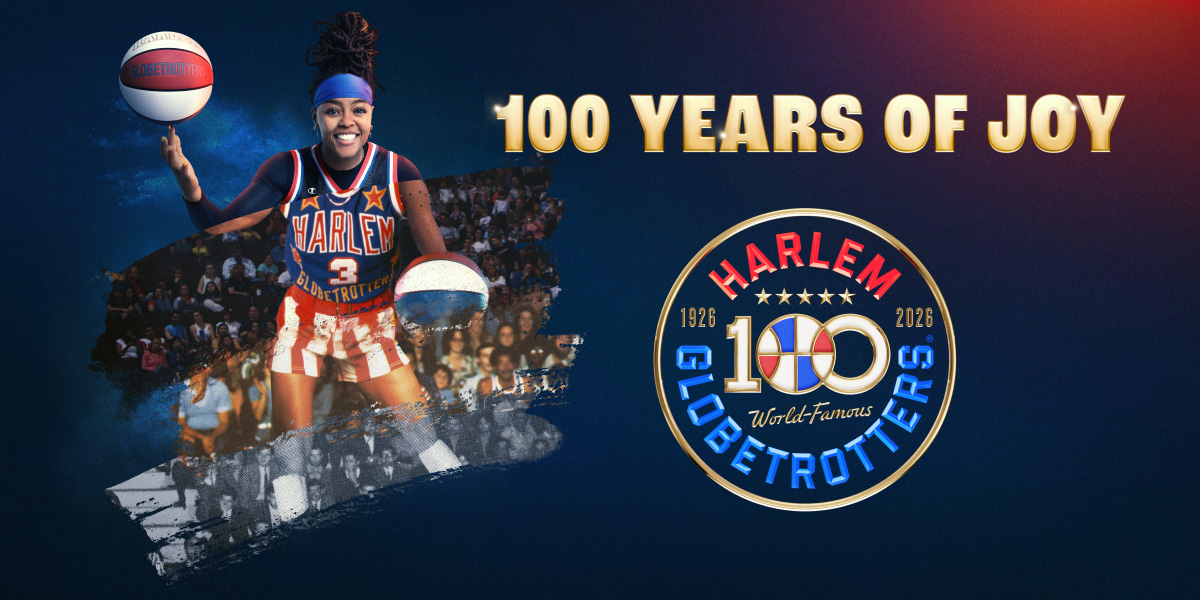 A Harlem Globetrotters holding a basketball