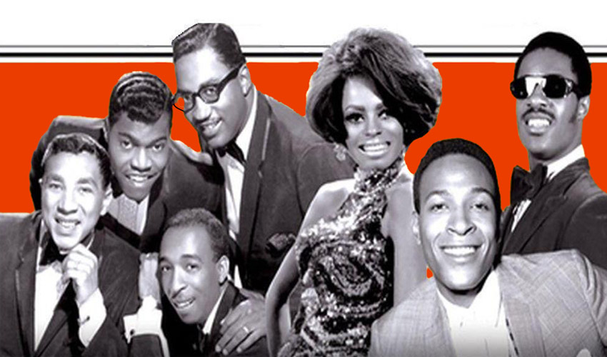 A collage of Motown stars.