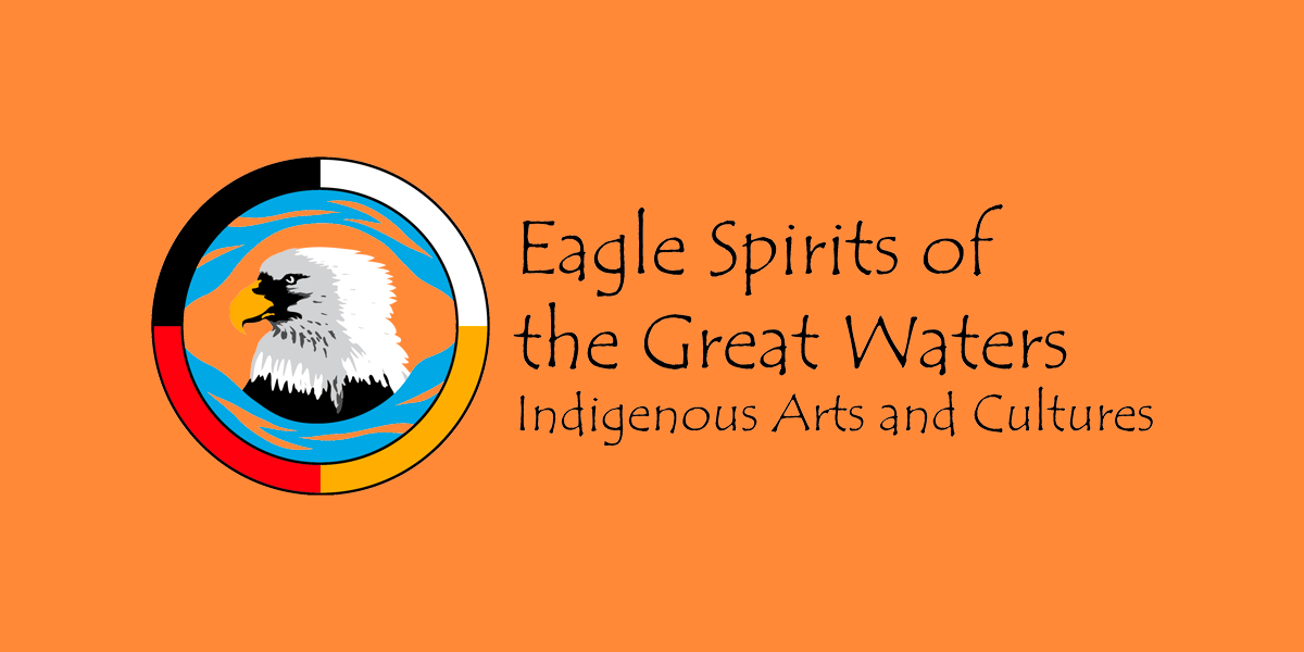 Eagle Spirits of the Great Waters logo on an orange background.