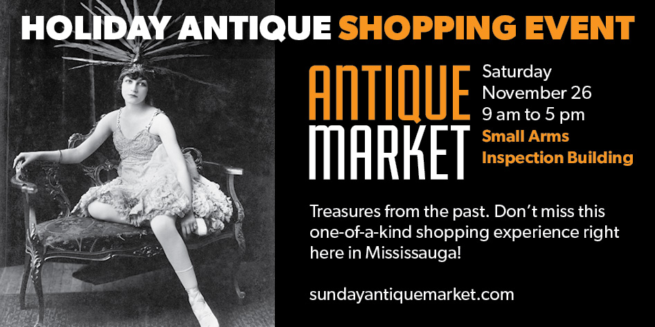 The event graphic for the Antique Market.