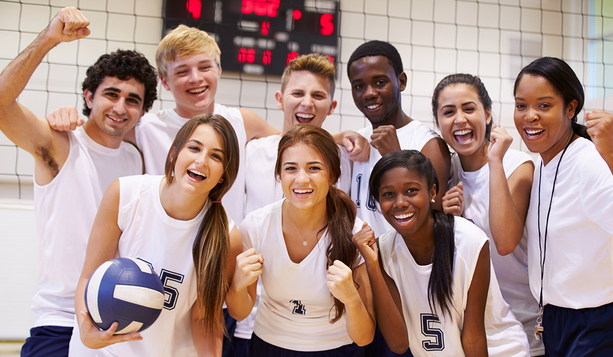 A group of volleyball players.
