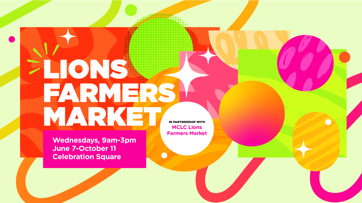 Event poster for Lions Farmers Market