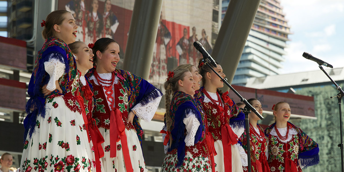 A group of singers on the stage.