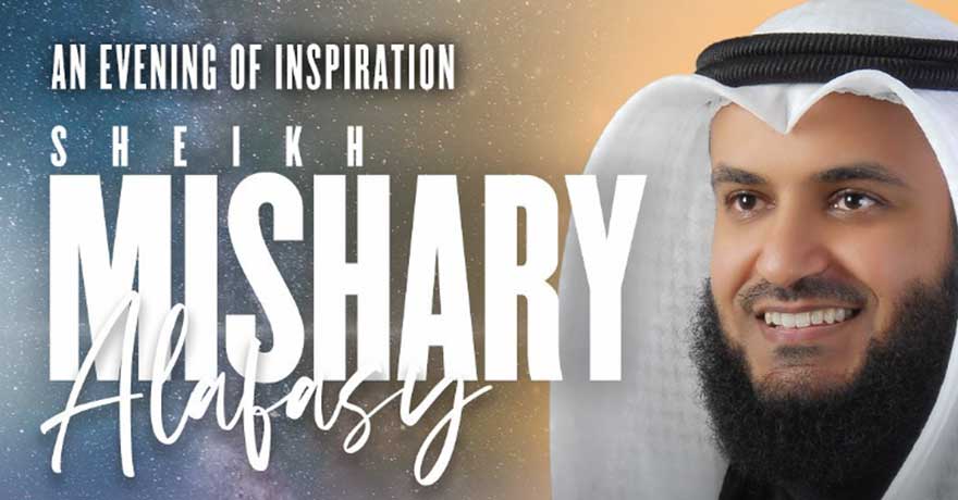 Event banner for Sheikh Mishary Alafasy