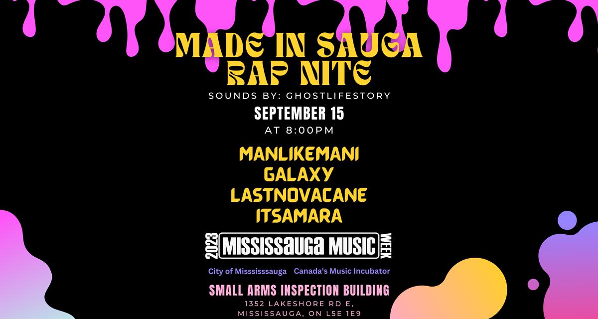 Event graphic for Made in Sauga Rap Nite