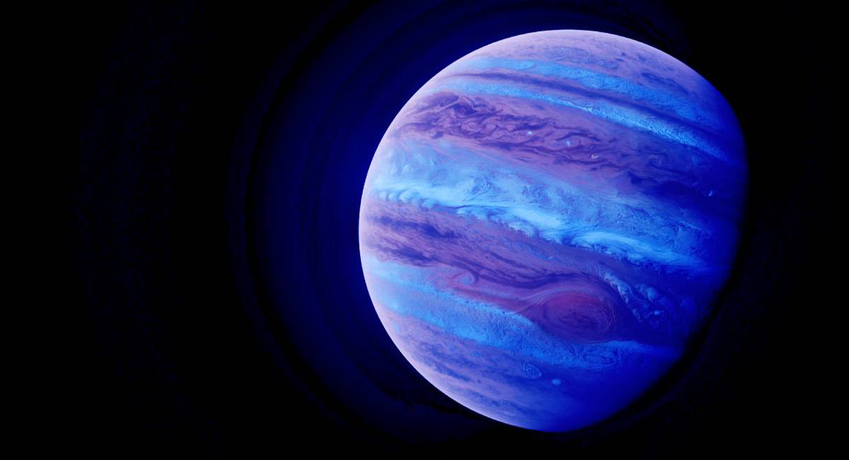 A blue planet in the outer space
