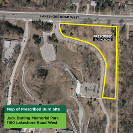 Map of scheduled burn site at Jack Darling Memorial Park