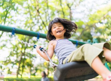 child on swing