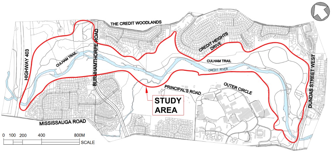 Credit River Study Area Map