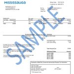 White background with black text detailing payment information on a tax bill. City of Mississauga logo appears in the top left-hand corner.