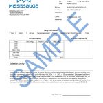 White background with black text detailing payment information on a tax certificate. City of Mississauga logo appears in the top left-hand corner.
