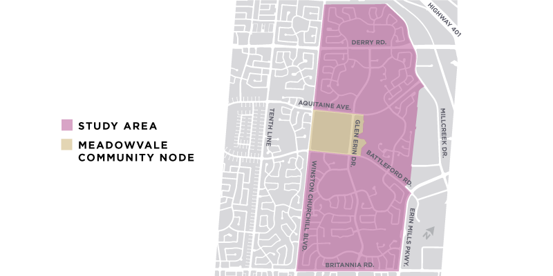 Map of the Meadowvale neighbourhood.
