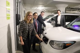 Mississauga members of Council plug in EV Chargers