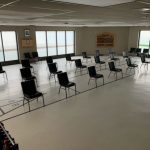 Chairs lined up in a multi-purpose room