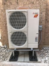 A heat pumped installed outdoors
