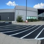 The freshly painted exterior of the Tomken Twin Pad Arena.