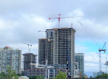 Photo of buildings under construction in Mississauga