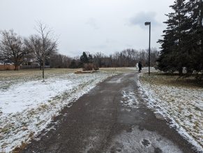 Winter trail in Mississauga.