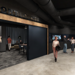 A rendering of the entrance to the Bud Light lounge at the Paramount Fine Foods Centre.