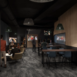 A rendering of the Bud Light lounge interior at the Paramount Fine Foods Centre.