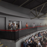 A rendering of the standing room section at the Paramount Fine Foods Centre shows spectators watching an event from the main bowl.
