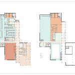 Overall floor plan of both Level 1 and Level 2 of the South Common Community Centre and Library