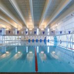 Centre pool with wheelchair ramp at the Burnhamthorpe Community Centre