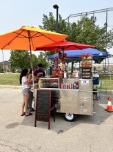A refreshment cart selling