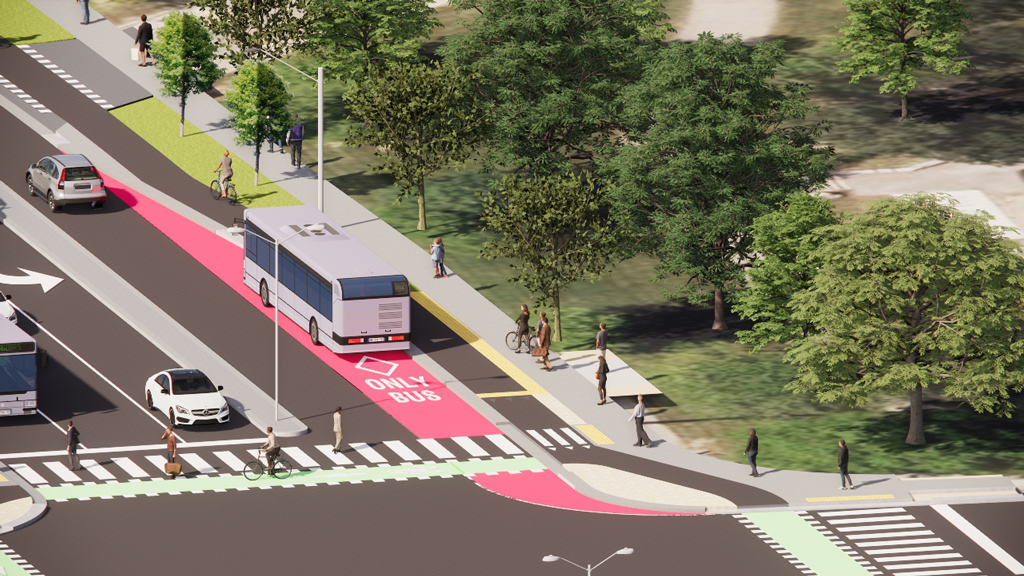 Bus lay-by rendering
