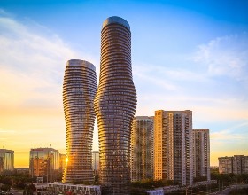 Mississauga skyline at sunset
