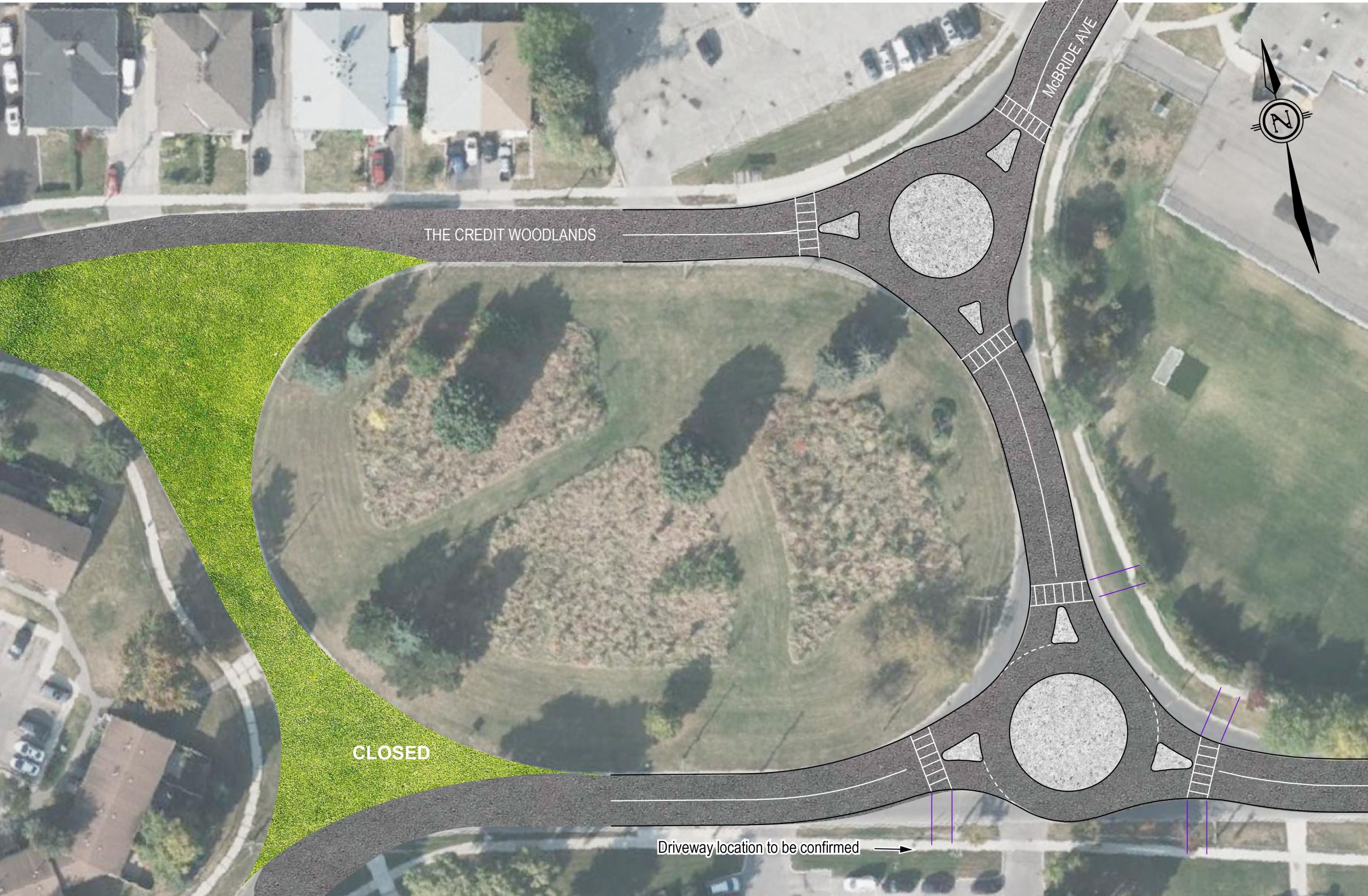 Roundabout that meets modern-day design guidelines