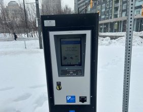 Close up of a paid parking meter