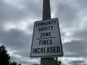 Road sign for Community Safety Zone