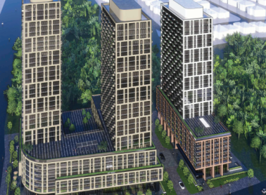 Applicant rendering of condo buildings.