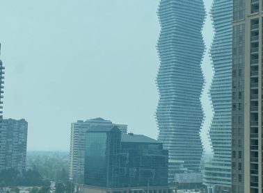 Wildfire, haze, smoke covering the downtown