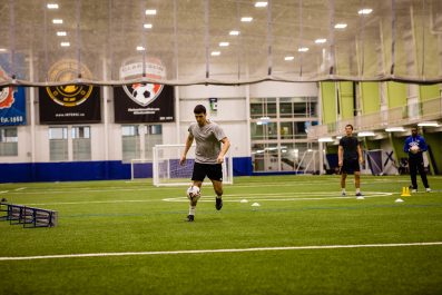 Soccer players training at Paramount Fine Foods Centre (PFFC) Sportsplex