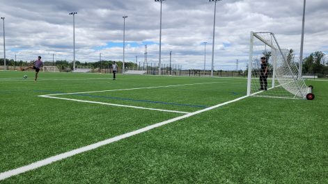 People playing soccer at the outdoor Mattamy Sports Park