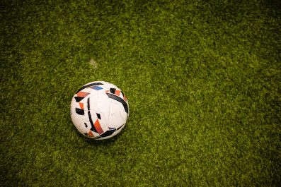 Soccer ball on turf