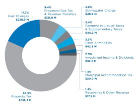 Pie diagram showing City's 2025 Budgeted Revenue 