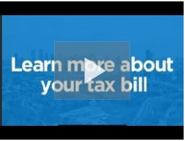 Video thumbnail that reads as Learn more about your tax bill