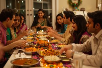 Group of people gathering for a meal