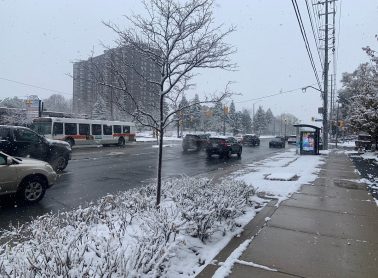 snow covered roads in Mississauga